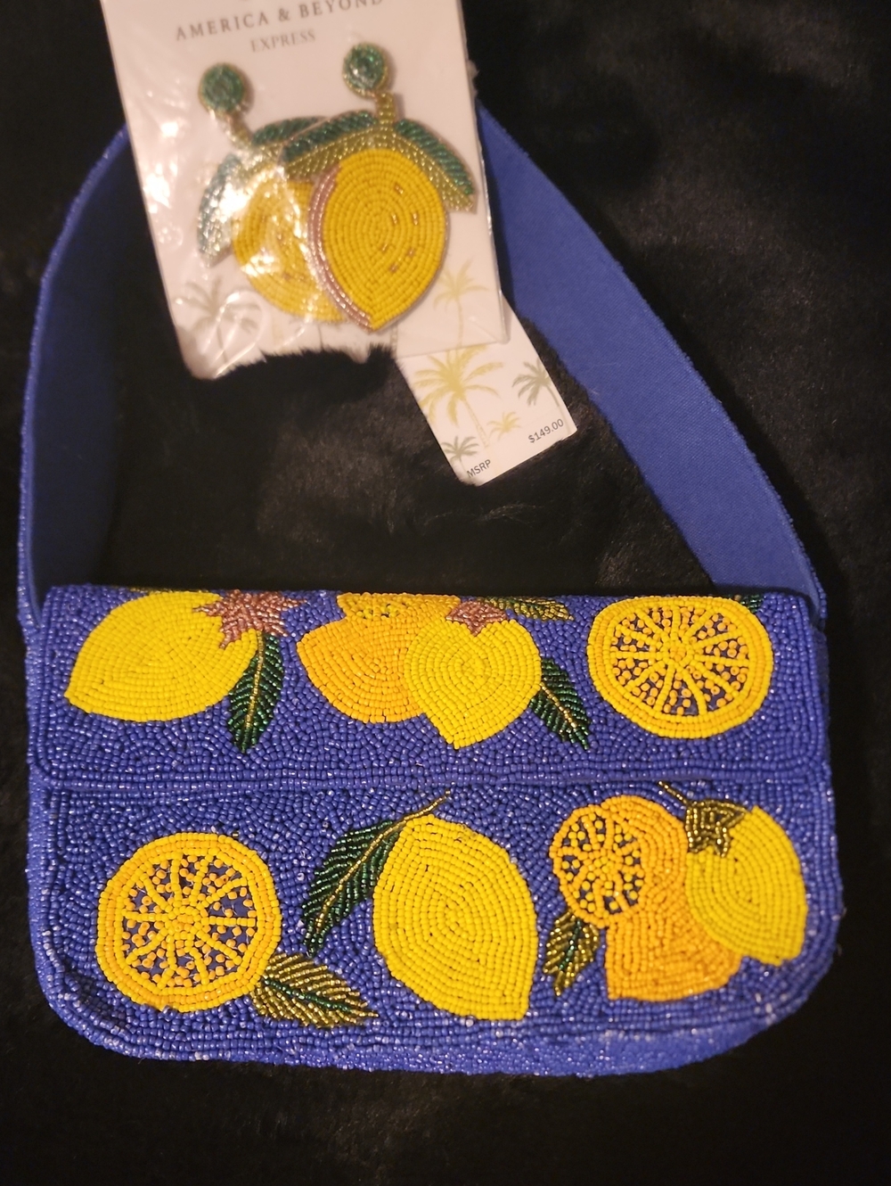 America And Beyond Beaded Lemon Bag